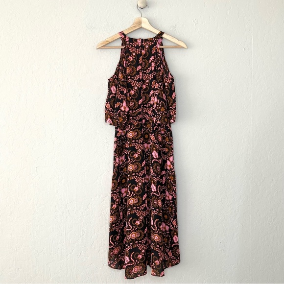 A.L.C. Emile Silk Floral Hi-Low Cold Shoulder Dress - Picture 7 of 11